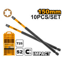 INGCO -  Impact screwdriver bits t25 150mm 10pcs SDBIM11T2563