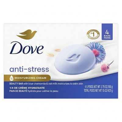 Dove - Soap Bar - ANTI-STRESS - 4 Bars Pack - 3.75 X 4 = 15 oz