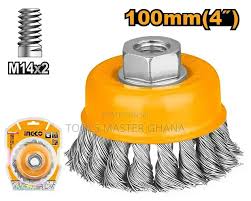 INGCO -  Cup twist wire brush with nut 100mm WB21001