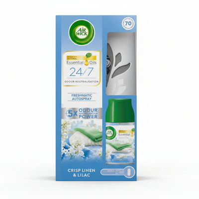 AIR WICK - PURE 24/7 - CRISP LINEN & LILAC - Room Air Freshener - Auto Spray - 250ml