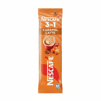 NESCAFE - CARAMEL LATTE - 3 IN 1 Creamy Latte - Premix Instant Coffee - 24 Pouches - Each Pouch 15 Sachets - Each Sachet 23g = Each Pouch 345g