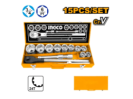 INGCO -  15 Pcs 3/4" socket set  HKTS034151