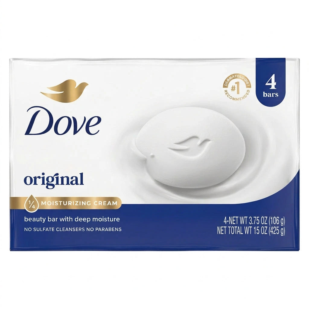 Dove - Soap Bar - ORIGINAL - 4 Bars Pack - 3.75 X 4 = 15 oz