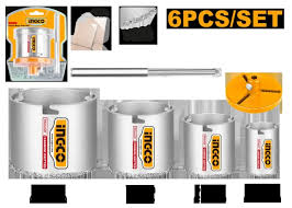 INGCO -  6Pcs Carbide gritted hole saw set  HSB4061