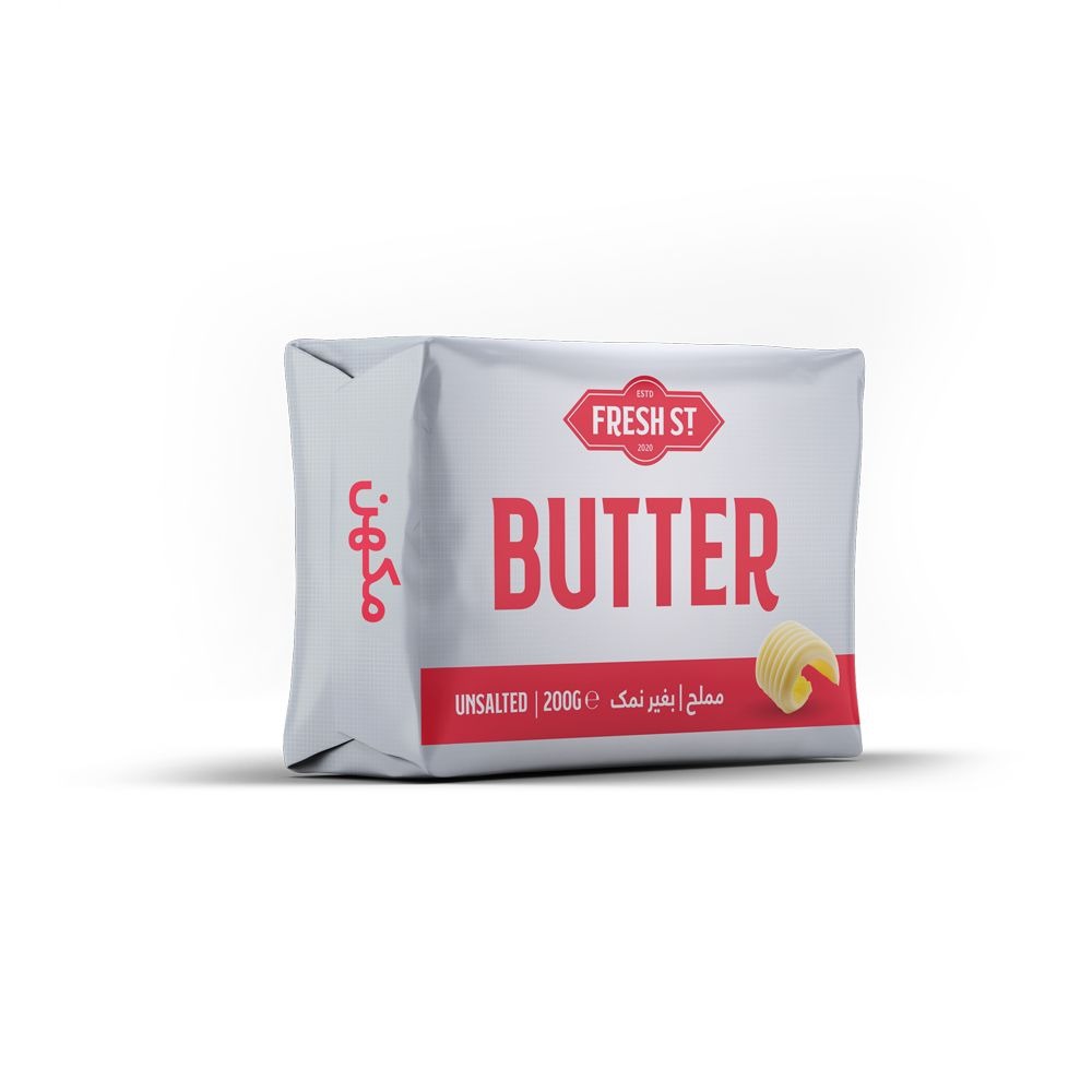 Fresh St - Butter Unsalted - Dairy - Block - 200g - Unsalted Baking/Cooking