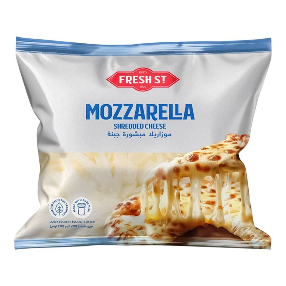 Fresh St - Mozzarella Shredded Cheese - Dairy - Shredded Bag - 200g - Pizza / Melting Cheese