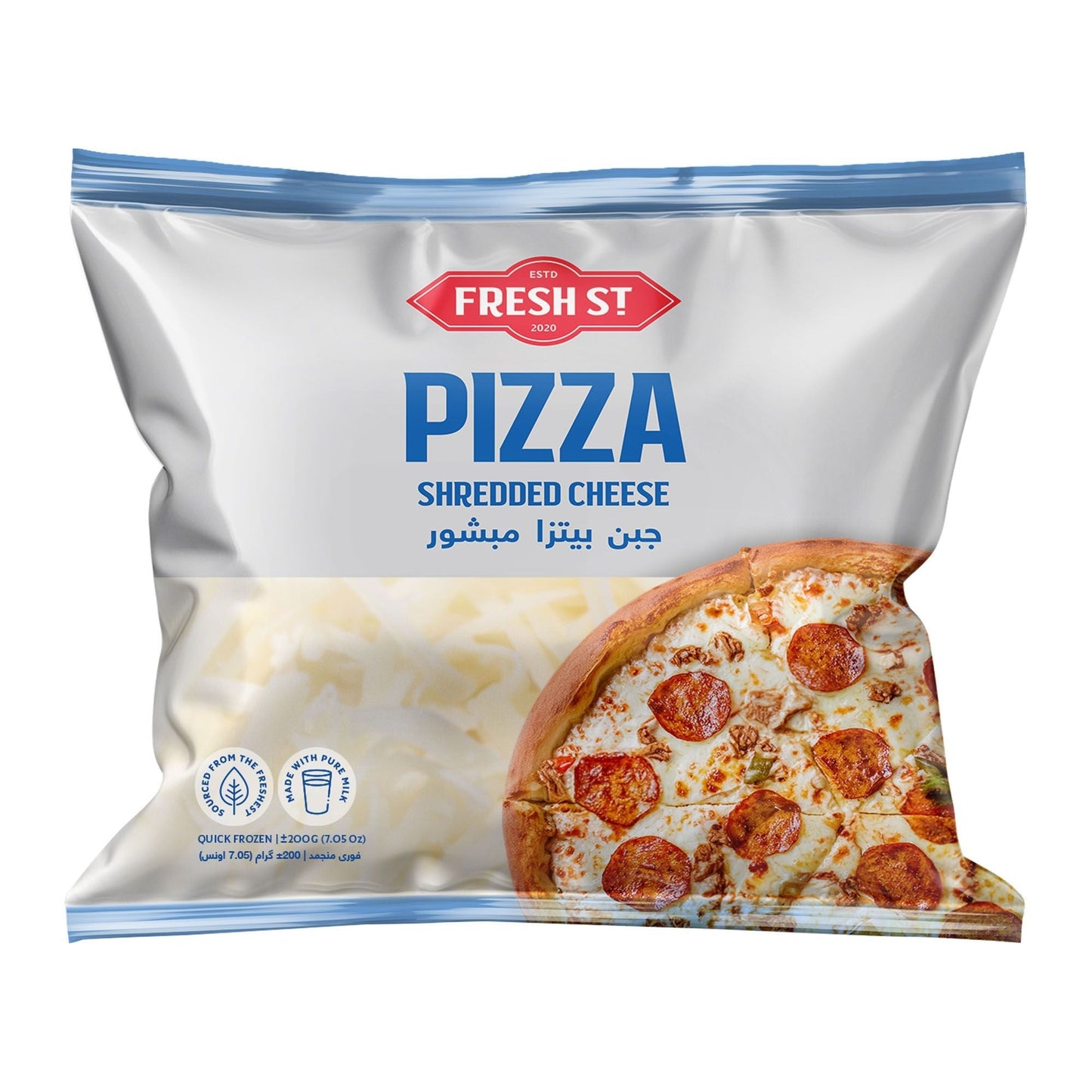 Fresh St - Pizza Shredded Cheese - Dairy - Shredded Bag - 200g - Custom Melting Blend