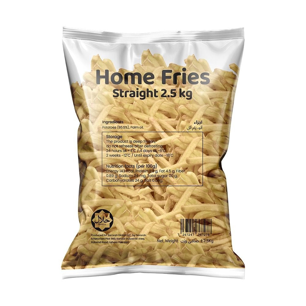 Home Fries - Home Fries Straight - Frozen Food - Straight Cut - 2.5kg - Bulk Economy Fries Pack