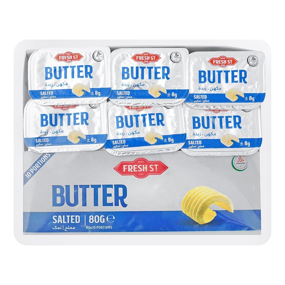 Fresh St - Butter Salted - Dairy - Mini Portions - 8g x 10 - Individual Packs