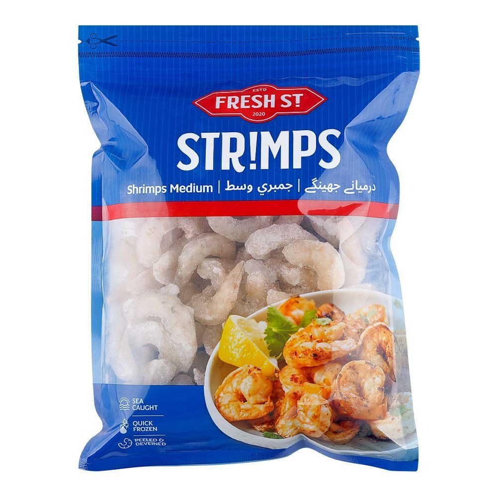 Fresh St - Peeled & Deveined Medium Shrimps - Frozen Food - Seafood / Jhinga - 500g - Size PND 80/120