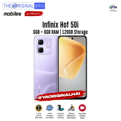 Infinix - Hot 50i - Smartphone - 6GB RAM - 128GB Storage - Violet - The Original Bro Mobiles | Jodiabaazar.com