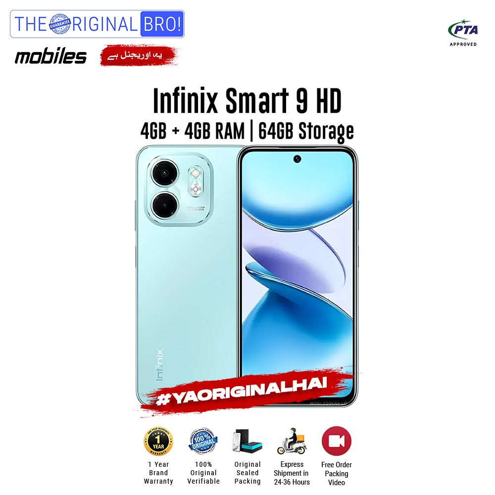 Infinix - Smart 9 HD - Smartphone - 4GB RAM - 64GB Storage - Green - The Original Bro Mobiles | Jodiabaazar.com