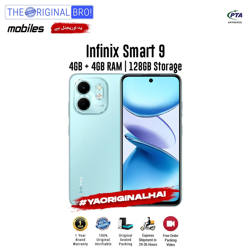 Infinix - Smart 9 - Smartphone - 4GB RAM - 128GB Storage - Green - The Original Bro Mobiles | Jodiabaazar.com