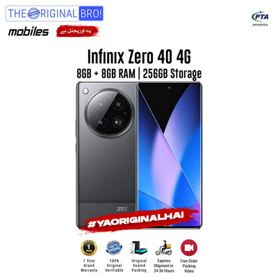 Infinix - Zero 40 4G - Smartphone - 8GB RAM - 256GB Storage - Black - The Original Bro Mobiles | Jodiabaazar.com