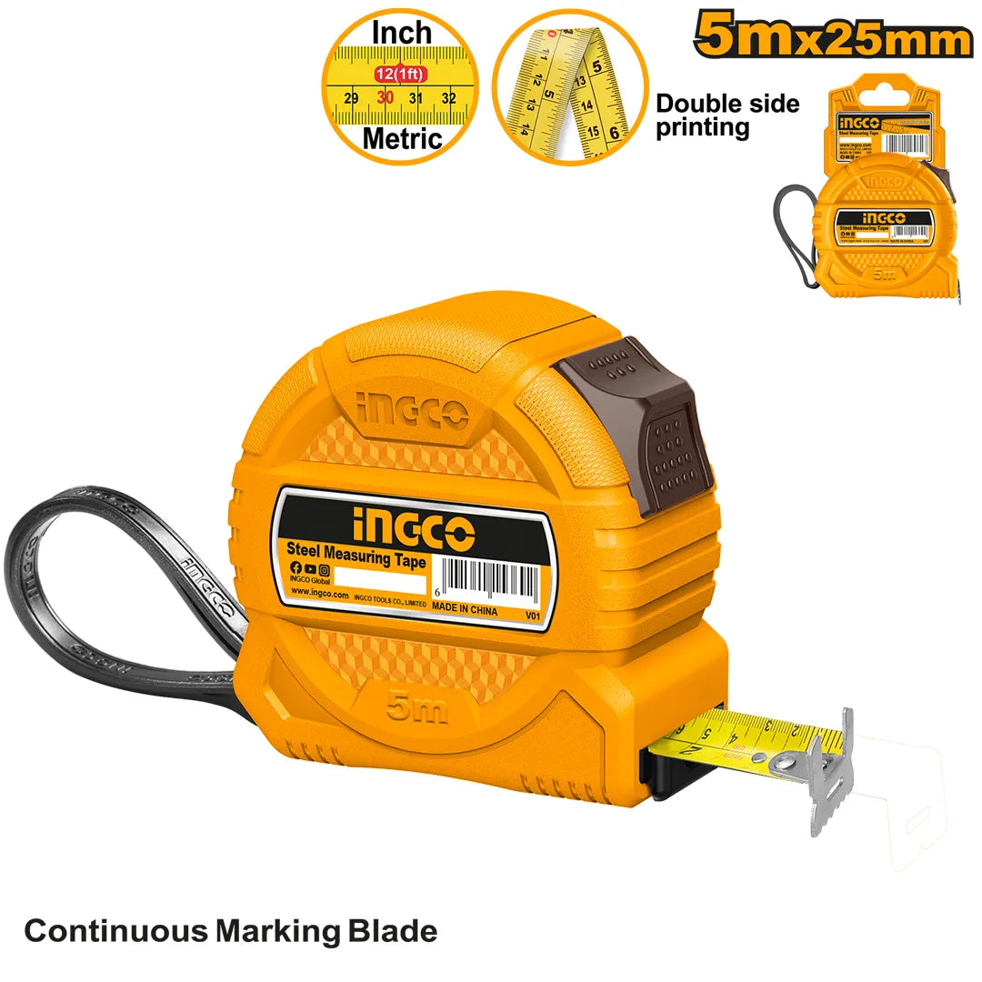 INGCO -  Steel measuring tape 5m*25mm HSMT39525