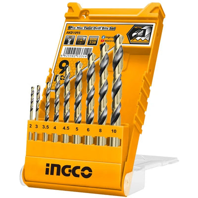 INGCO -  AKD1095 9PCS HSS Twist Drill Bits Set