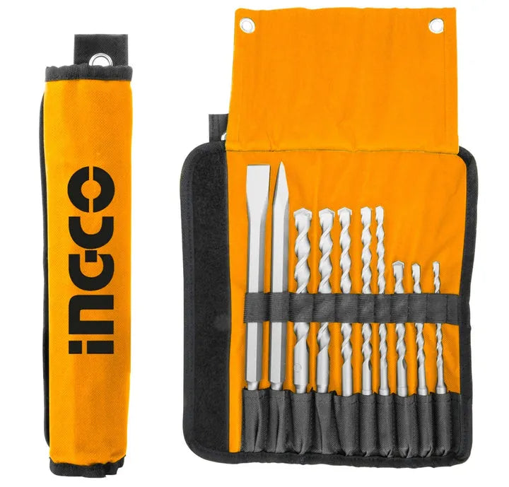 INGCO -  AKD2101 10pcs Hammer Drill Dits and Chisels Set