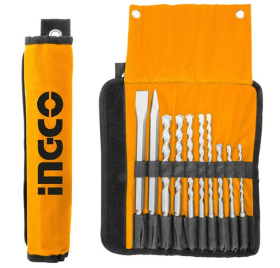 INGCO -  AKD2101 10pcs Hammer Drill Dits and Chisels Set