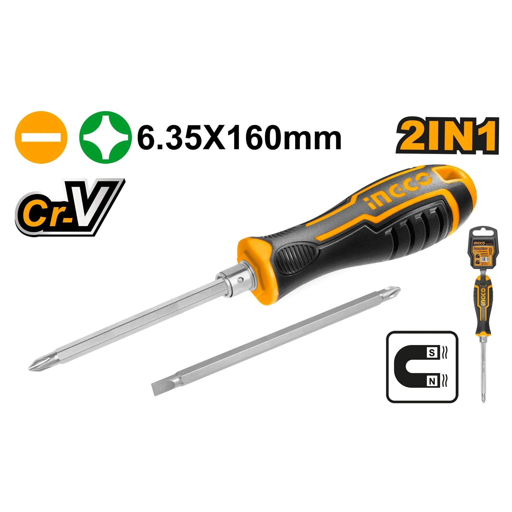 INGCO -  AKISD0201 2 IN 1 Screwdriver Set