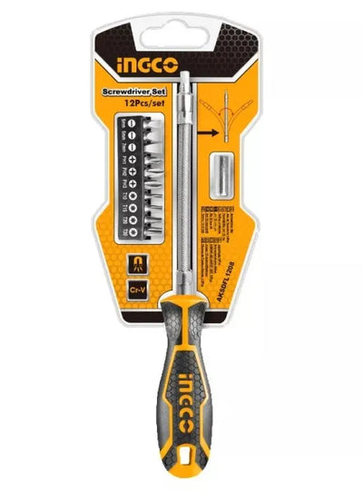 INGCO -  AKSDFL1208 12 Pcs Flexible Shaft Screwdriver Set
