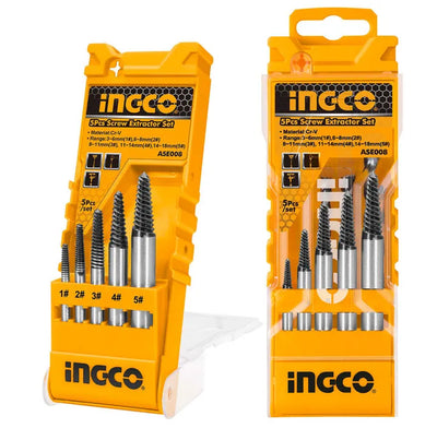 INGCO -  ASE008 5PCS Screw Extractor Set