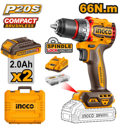 INGCO -  CDLI20668 Compact Brushless Cordless Drill