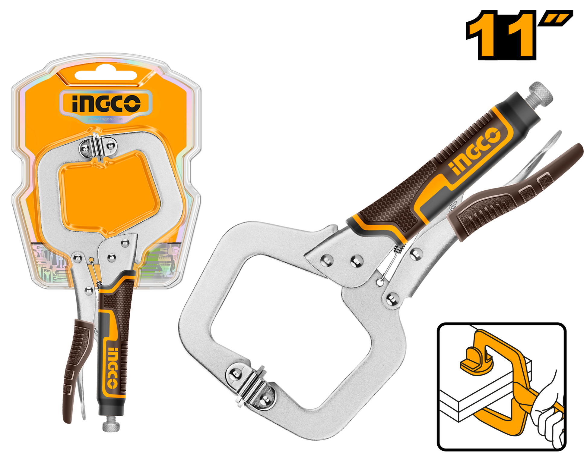 INGCO -  C-clamp locking plier 95mm HCCLW0211