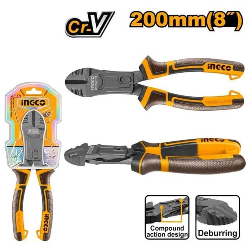 INGCO -  Compound action diagonal cutting pliers 200mm HCDCP58200