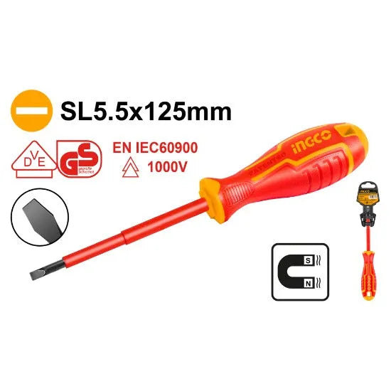 INGCO -  Insulated screwdriver SL5.5*125MM HISD815125