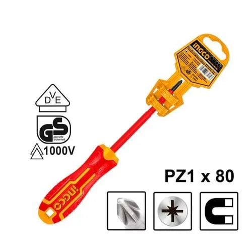INGCO -  Insulated screwdriver PZ1*80MM HISD81PZ180