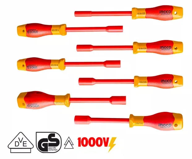 INGCO -  HKISD0701 7 Pcs Insulated Nut Screwdriver Set