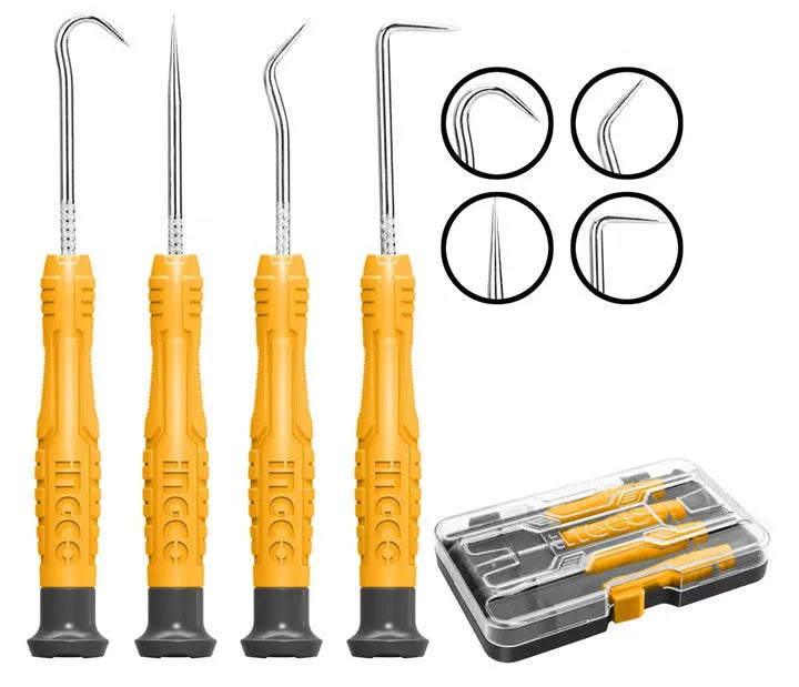 INGCO -  HKPHS0401 4Pcs Pick and Hook Set
