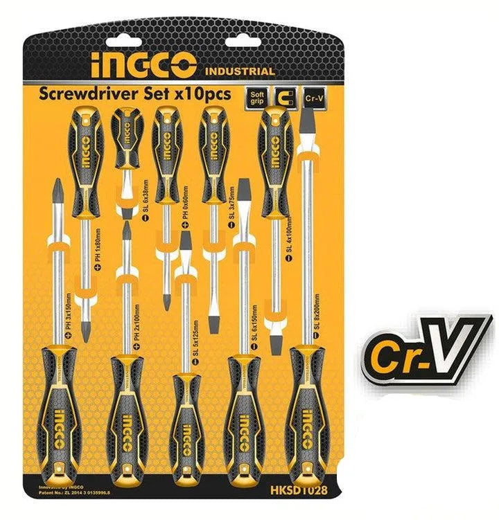 INGCO -  HKSD1028 10 Pcs Screwdriver Set