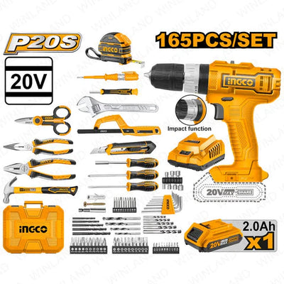 INGCO -  165 Pcs Tools set 20v HKTHP11651