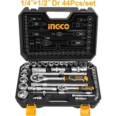 INGCO -  HKTS42441 44Pcs 1/4"+1/2" Socket Set