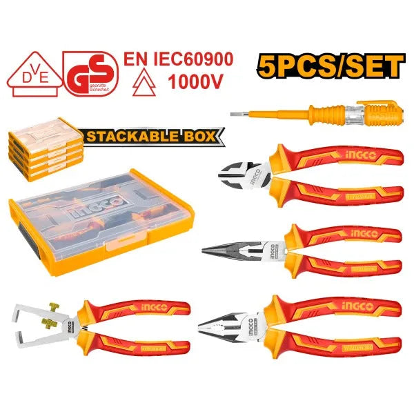 INGCO -  HKTV01P051 5 Pcs Insulated Hand Tools Set