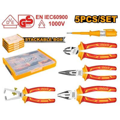 INGCO -  HKTV01P051 5 Pcs Insulated Hand Tools Set