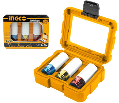 INGCO -  HNMLNS031 3Pcs 1/2 Non-Marring Lug Nut Socket Set