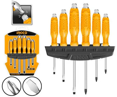 INGCO -  HSGTDC180601 6Pcs Go-through Screwdriver Set