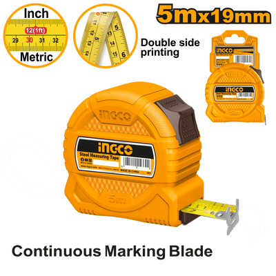 INGCO -  Steel measuring tape 5m*19mm HSMT39519