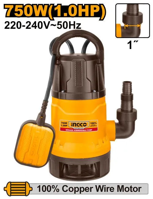 INGCO -  SPD7508 Sewage Submersible Pump