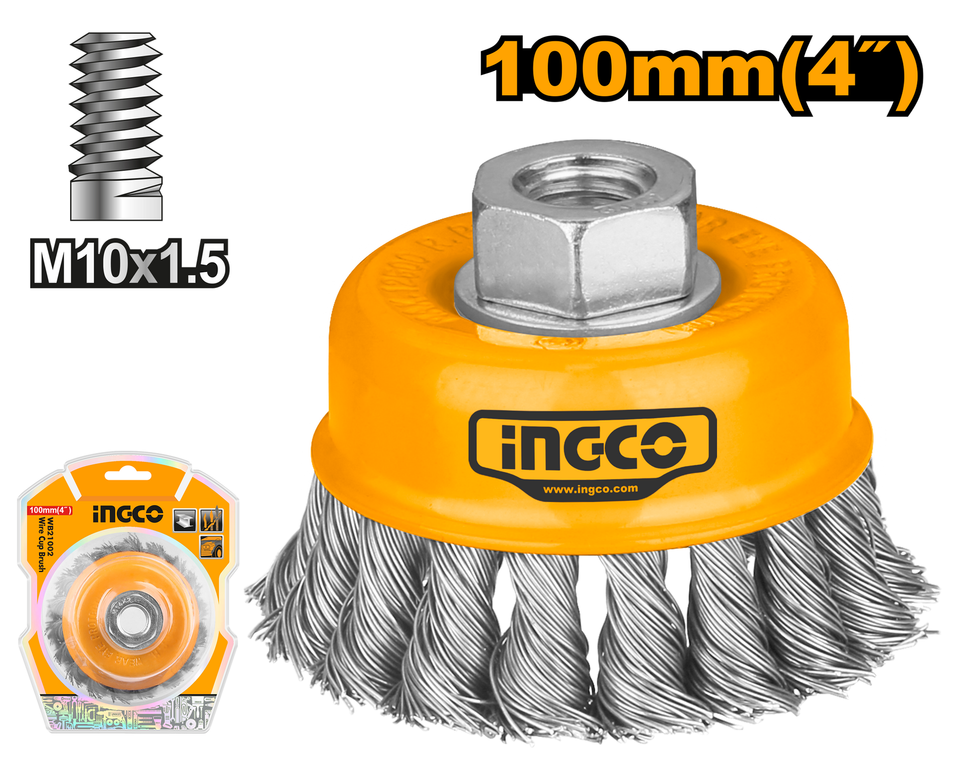 INGCO -  Wire cup brush 100mm WB21002