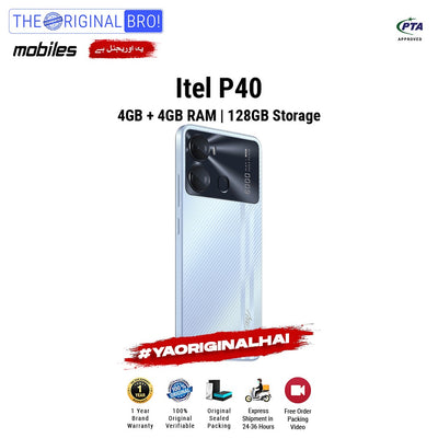 Itel - P40 - Smartphone - 4GB RAM - 128GB Storage - Blue - The Original Bro Mobiles | Jodiabaazar.com