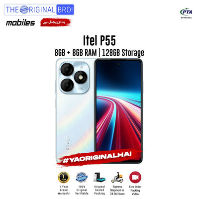 Itel - P55 - 8GB RAM - 128GB Storage - Blue - PTA Approved - The Original Bro | Jodiabaazar.com