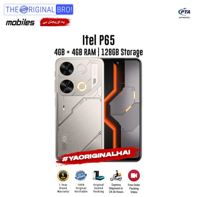 Itel - P65 - Smartphone - 4GB RAM - 128GB Storage - Silver - The Original Bro Mobiles | Jodiabaazar.com