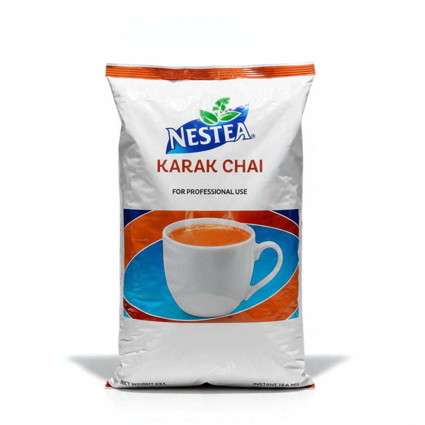 Nestea Karak Chai package for professional use with a cup of tea on the label.