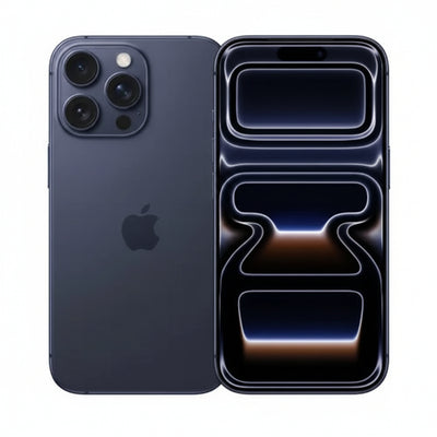 Black smartphone with Apple logo on a white background
