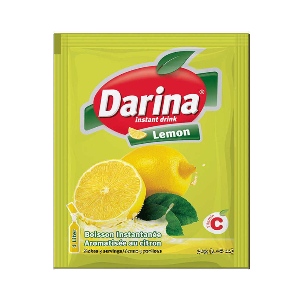 Darina - Lemon - Flavoured Instant Powder Drink - 9 GM Sachets - Makes 1 L - 24 Sachets