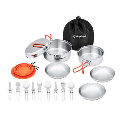 KingCamp - Stainless Steel Mess Kit - 25pcs KA2008