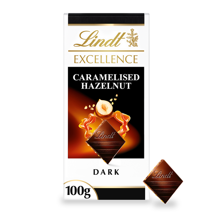 Lindt Excellence Dark Caramelized Hazelnut Bar 100g